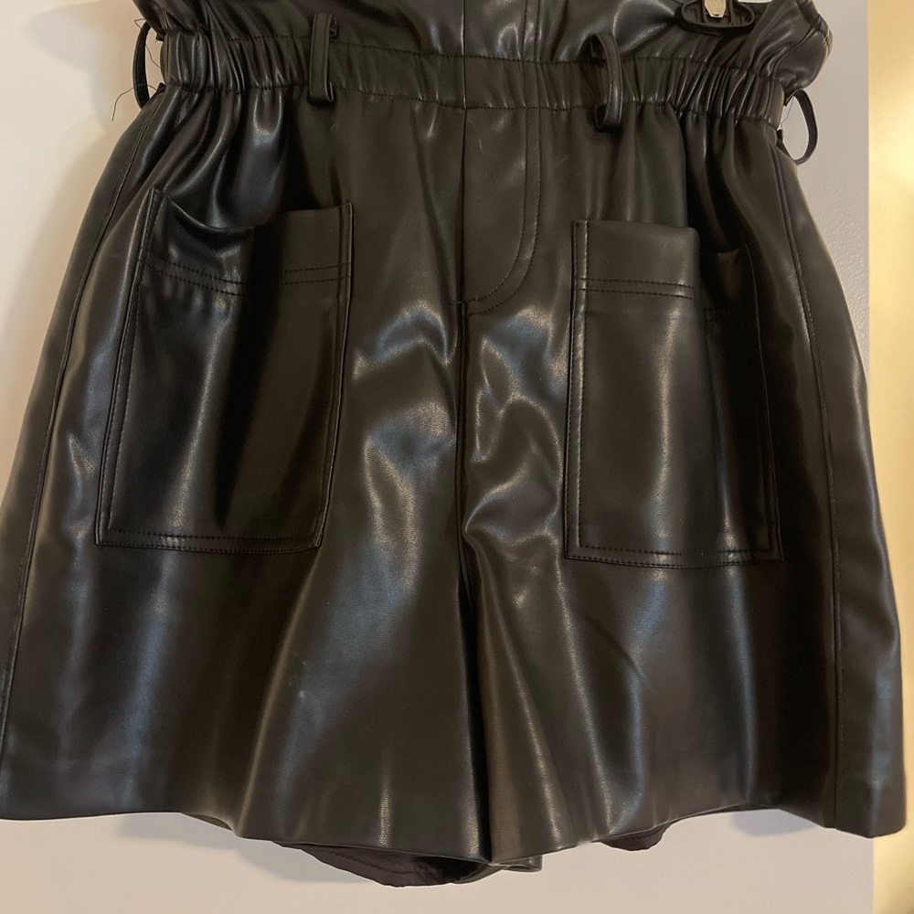 Black Faux Leather shorts size 30